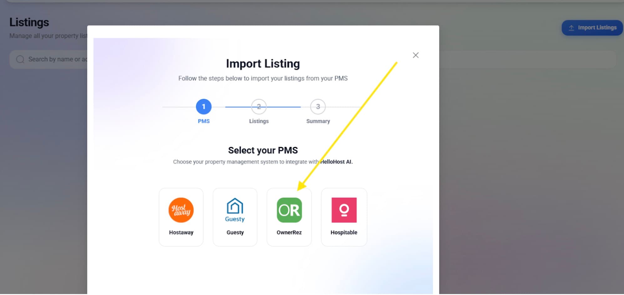 Select OwnerRez as your PMS