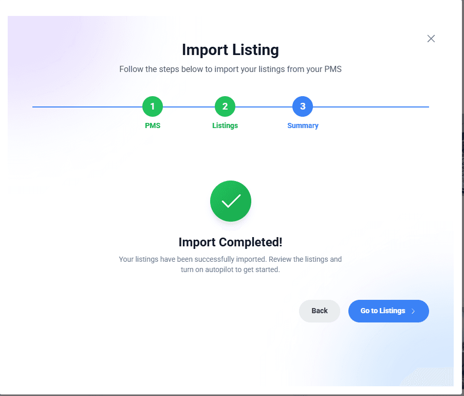 Click on Import Listings